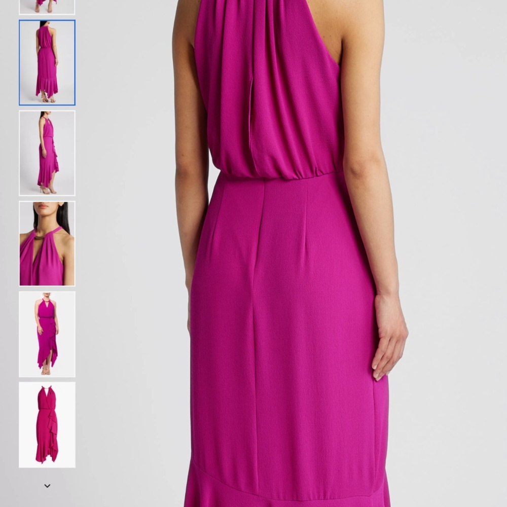 Xscape Evenings Ruffle Detail Crepe High-Low Gown, size 6 - Picture 2 of 13